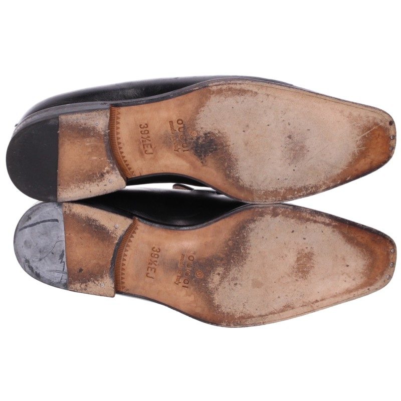 GUCCI Horsebit Loafers Black Size 39.5