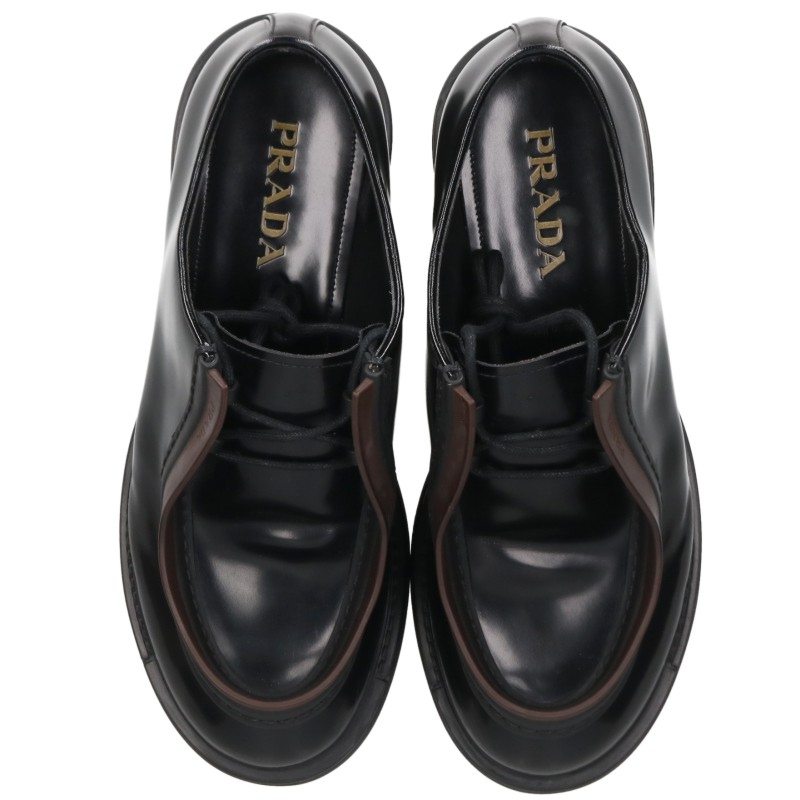 PRADA 23AW Diapason 2EG421 Shoes Black/Brown Size 9.5