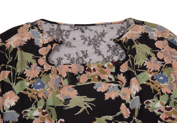 MAX&Co Black Silk Floral Lace Midi Dress Size 40