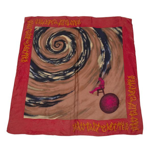 Jean Paul GAULTIER Art Print Scarf Red
