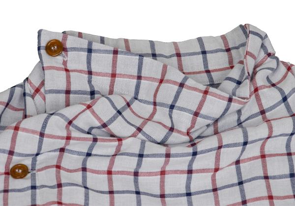 Vivienne Westwood MAN Cotton Check Drape Light Gray Shirt Size 44