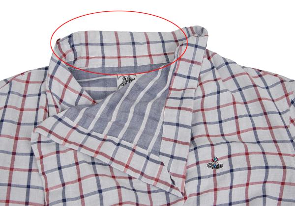 Vivienne Westwood MAN Cotton Check Drape Light Gray Shirt Size 44