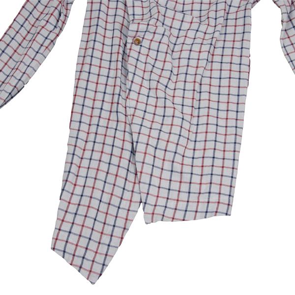 Vivienne Westwood MAN Cotton Check Drape Light Gray Shirt Size 44