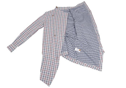 Vivienne Westwood MAN Cotton Check Drape Light Gray Shirt Size 44