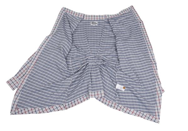 Vivienne Westwood MAN Cotton Check Drape Light Gray Shirt Size 44