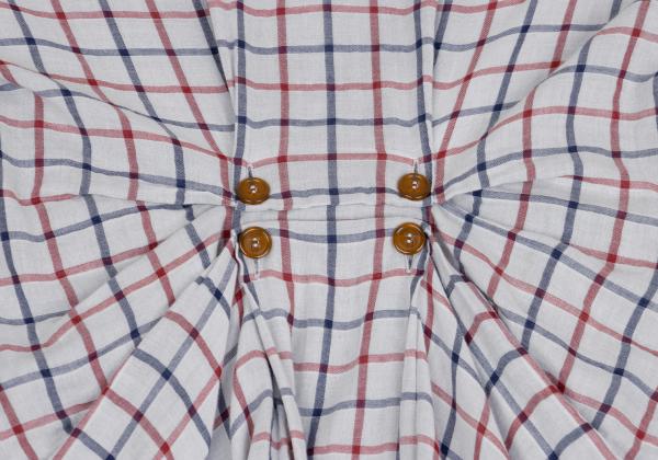 Vivienne Westwood MAN Cotton Check Drape Light Gray Shirt Size 44