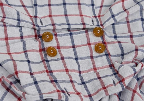 Vivienne Westwood MAN Cotton Check Drape Light Gray Shirt Size 44