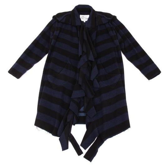 Vivienne Westwood MAN Wool Blend Cut-off Navy Black Coat Size 44