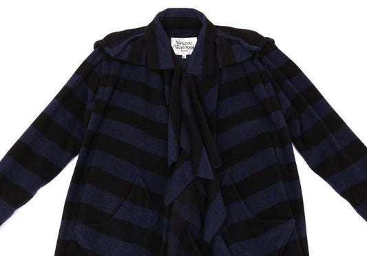 Vivienne Westwood MAN Wool Blend Cut-off Navy Black Coat Size 44