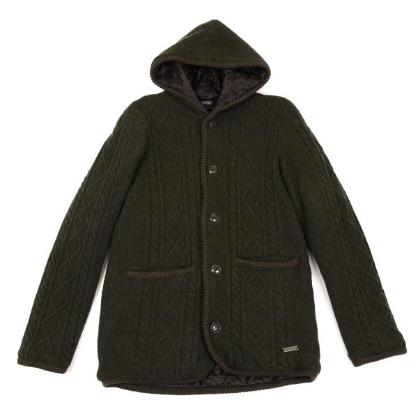 BURBERRY BLACK LABEL Quilted Hooded Jacket Green Size 3