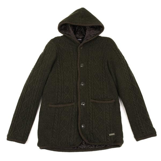 BURBERRY BLACK LABEL Quilted Hooded Jacket Green Size 3