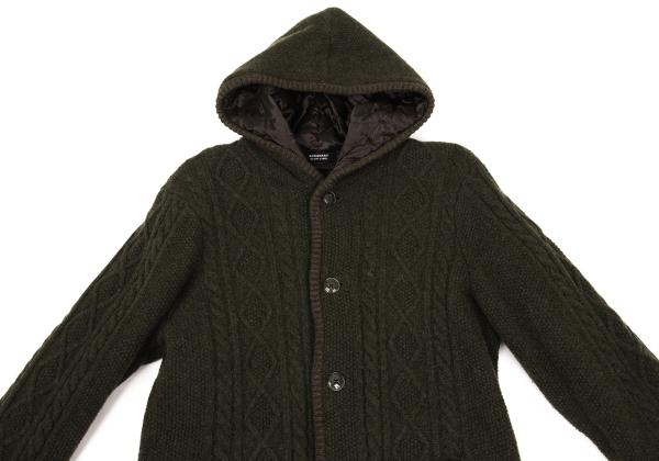 BURBERRY BLACK LABEL Quilted Hooded Jacket Green Size 3