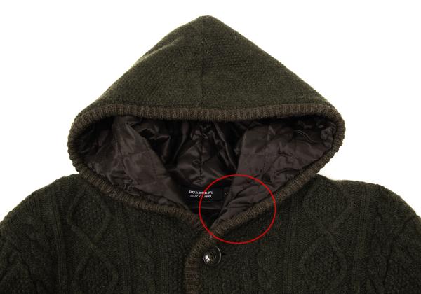 BURBERRY BLACK LABEL Quilted Hooded Jacket Green Size 3