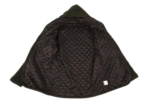 BURBERRY BLACK LABEL Quilted Hooded Jacket Green Size 3