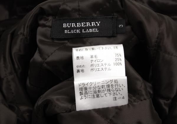 BURBERRY BLACK LABEL Quilted Hooded Jacket Green Size 3