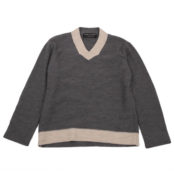 COMME des GARCONS HOMME PLUS Wool Tilden Gray Beige Sweater Size M
