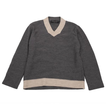 COMME des GARCONS HOMME PLUS Wool Tilden Gray Beige Sweater Size M