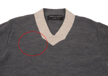 COMME des GARCONS HOMME PLUS Wool Tilden Gray Beige Sweater Size M