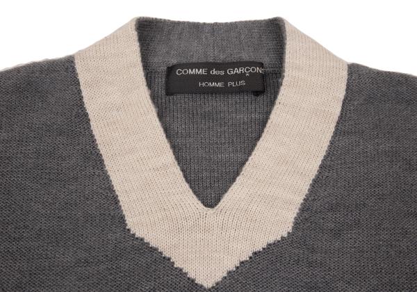 COMME des GARCONS HOMME PLUS Wool Tilden Gray Beige Sweater Size M