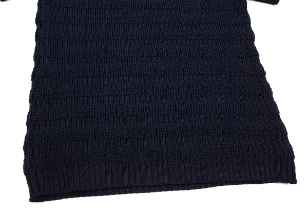 Yohji Yamamoto POUR HOMME Poly Border Knit Navy Size M