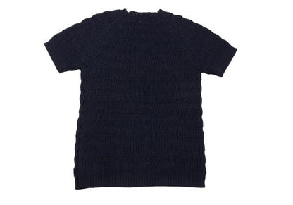 Yohji Yamamoto POUR HOMME Poly Border Knit Navy Size M