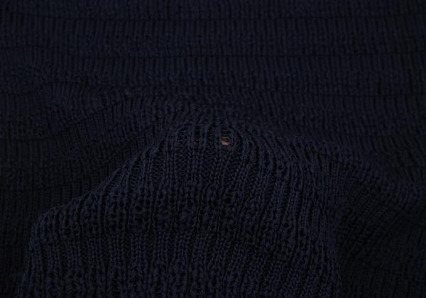 Yohji Yamamoto POUR HOMME Poly Border Knit Navy Size M
