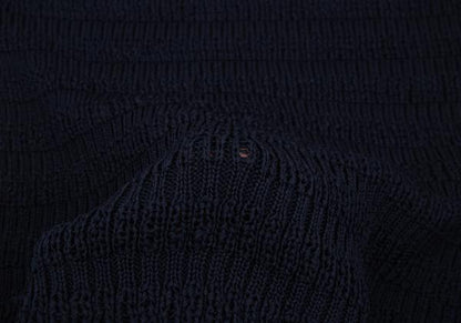 Yohji Yamamoto POUR HOMME Poly Border Knit Navy Size M