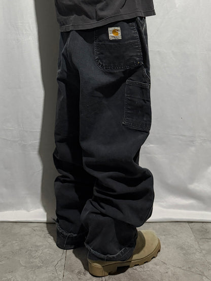 Vintage Carhartt Faded Black Double Knee Work Pants