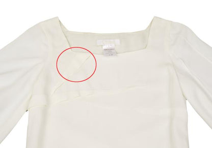 Chloe Silk Bias-Cut 3/4 Sleeve Dress Off-White Size 34