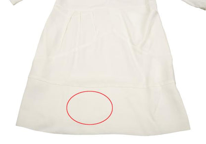 Chloe Silk Bias-Cut 3/4 Sleeve Dress Off-White Size 34