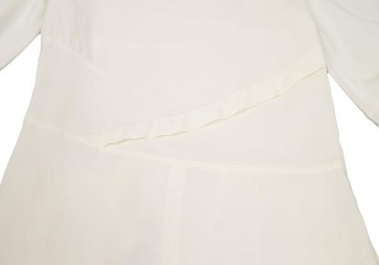 Chloe Silk Bias-Cut 3/4 Sleeve Dress Off-White Size 34