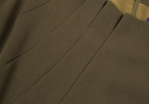 GIVENCHY Wool Gather Neck Sleeveless Dress Green Size 38