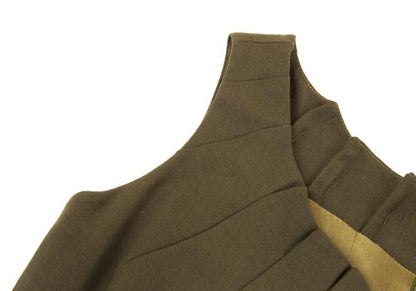 GIVENCHY Wool Gather Neck Sleeveless Dress Green Size 38
