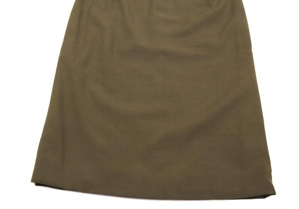 GIVENCHY Wool Gather Neck Sleeveless Dress Green Size 38