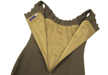 GIVENCHY Wool Gather Neck Sleeveless Dress Green Size 38