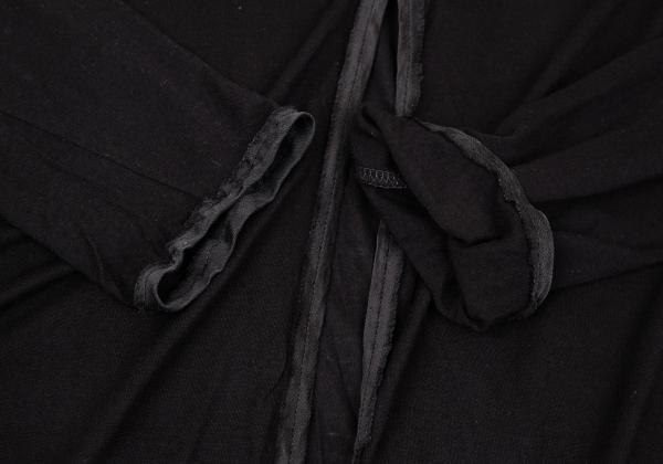 LANVIN Silk Piping Buttonless Long Cardigan Black Size M