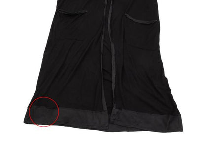 LANVIN Silk Piping Buttonless Long Cardigan Black Size M