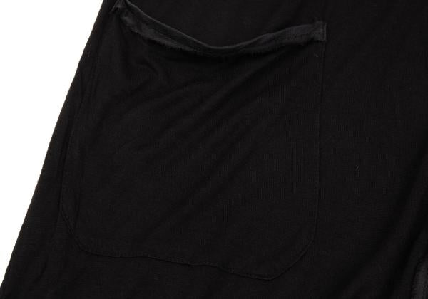 LANVIN Silk Piping Buttonless Long Cardigan Black Size M