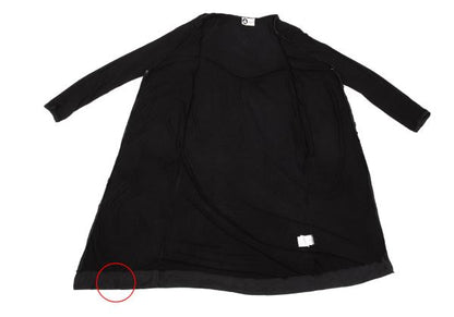 LANVIN Silk Piping Buttonless Long Cardigan Black Size M