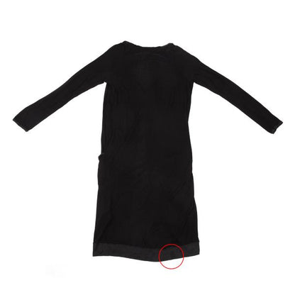 LANVIN Silk Piping Buttonless Long Cardigan Black Size M
