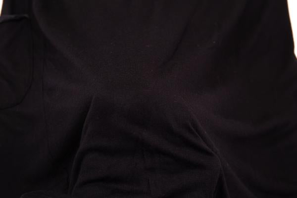 LANVIN Silk Piping Buttonless Long Cardigan Black Size M