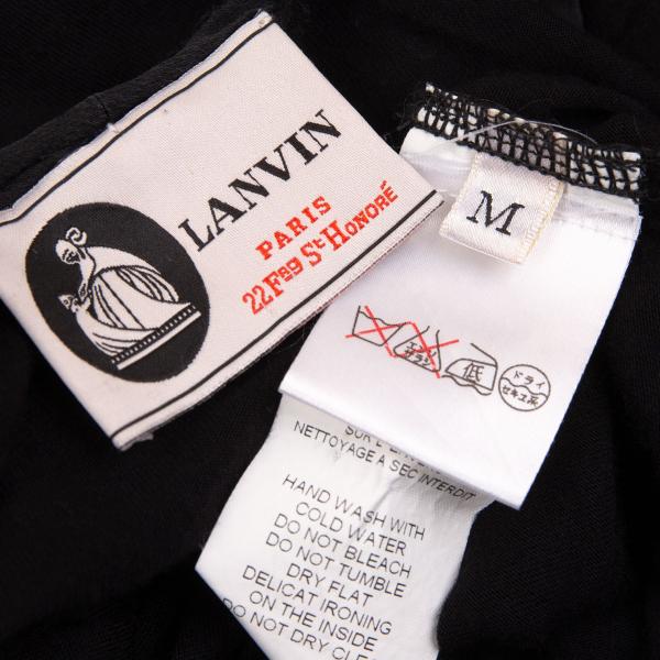 LANVIN Silk Piping Buttonless Long Cardigan Black Size M