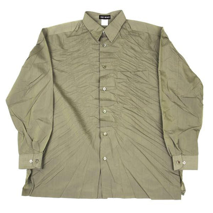 ISSEY MIYAKE MEN Poly Wrinkled Shirt Khaki Size XL