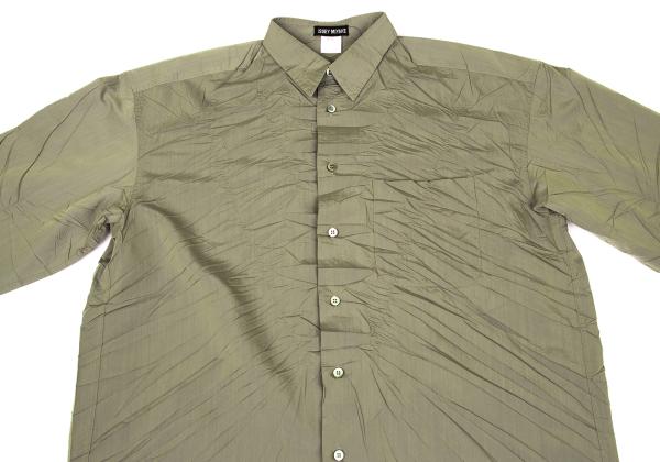 ISSEY MIYAKE MEN Poly Wrinkled Shirt Khaki Size XL