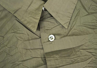 ISSEY MIYAKE MEN Poly Wrinkled Shirt Khaki Size XL
