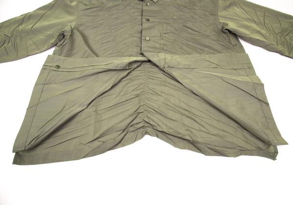 ISSEY MIYAKE MEN Poly Wrinkled Shirt Khaki Size XL