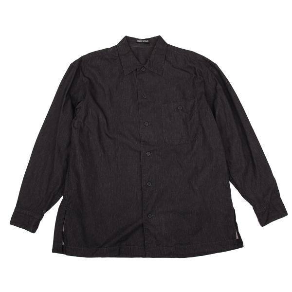 ISSEY MIYAKE MEN Charcoal Cotton Chambray Shirt Size M