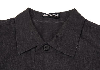 ISSEY MIYAKE MEN Charcoal Cotton Chambray Shirt Size M