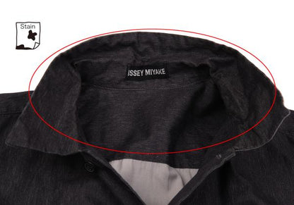 ISSEY MIYAKE MEN Charcoal Cotton Chambray Shirt Size M