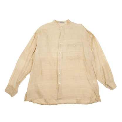 ISSEY MIYAKE MEN Silk Mao Collar Shirt Beige Size L